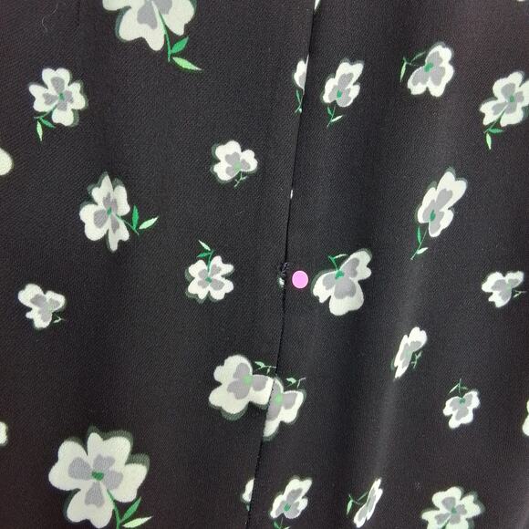 H&M Mini Skirt Sz 4 Black Floral Boho Tiered‎ Asymmetrical Ruffle Mid Rise - Picture 5 of 6